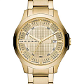 Armani Exchange Armani Exchange Hampton AX2415  AX2415 кварцевые мужские часы золотой циферблат, браслет сталь с ip покрытием — вид спереди